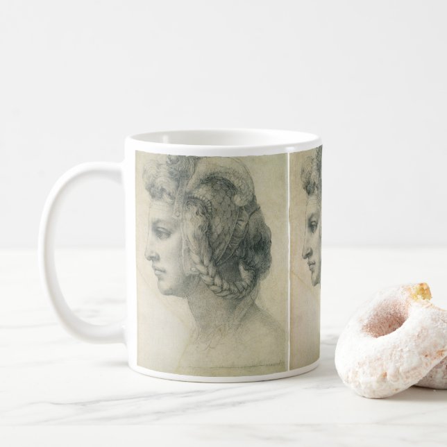 Ideal Head of a Woman by Michelangelo Coffee Mug (With Donut)