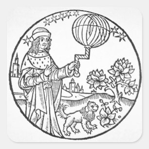 Ideal Portrait of Aristotle (384-322 BC), copy of Square Sticker