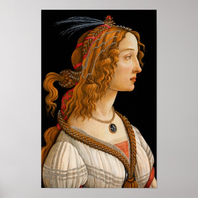 Idealised Portrait of a Lady by Sandro Botticelli Poster (Front)