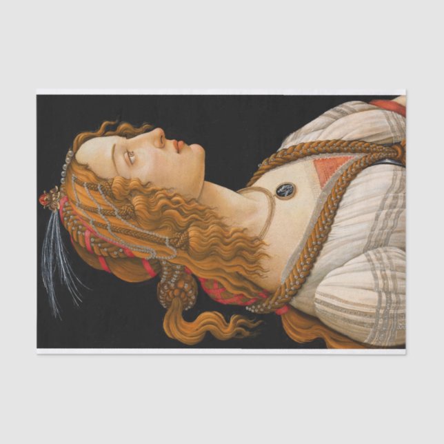 Idealised Portrait of a Lady by Sandro Botticelli Tissue Paper (Front)