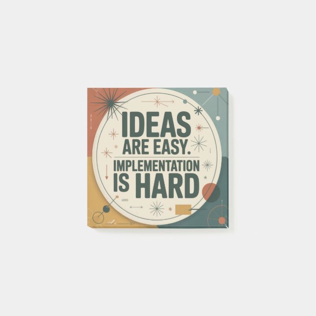 Ideas Are Easy. Implementation Is Hard Post-it Notes (Front)