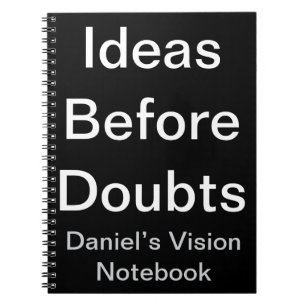 Ideas Before Doubts Growth mindset Custom Vision Notebook