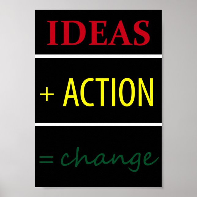 Ideas + Change = Action poster (Front)