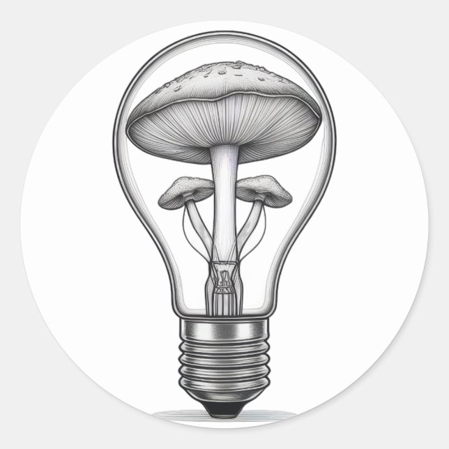 Ideas Mushrooming Classic Round Sticker (Front)