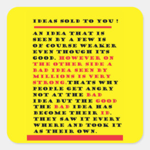 Ideas poems books writing imagination square sticker