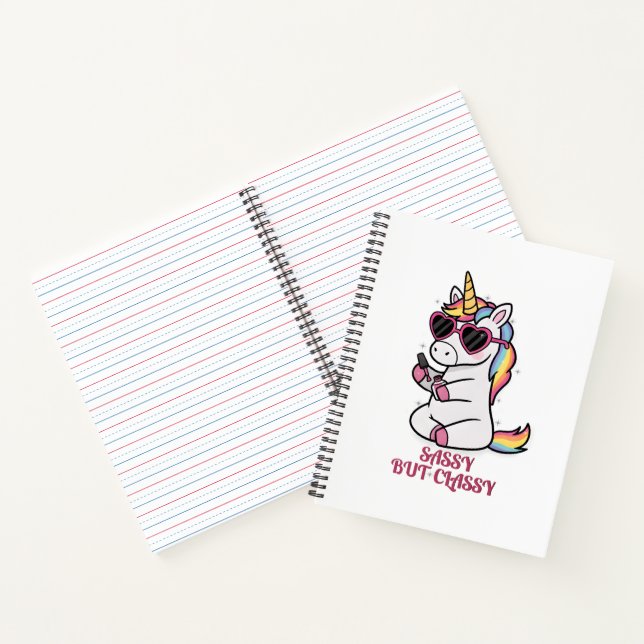 Ideas with Attitude - Glam & Sassy Unicorn Notebook (Inside)