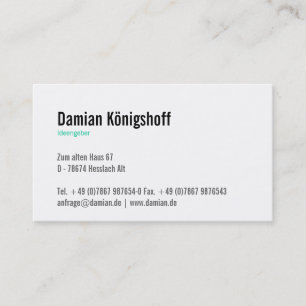Ideengeber Visitenkarte Business Card
