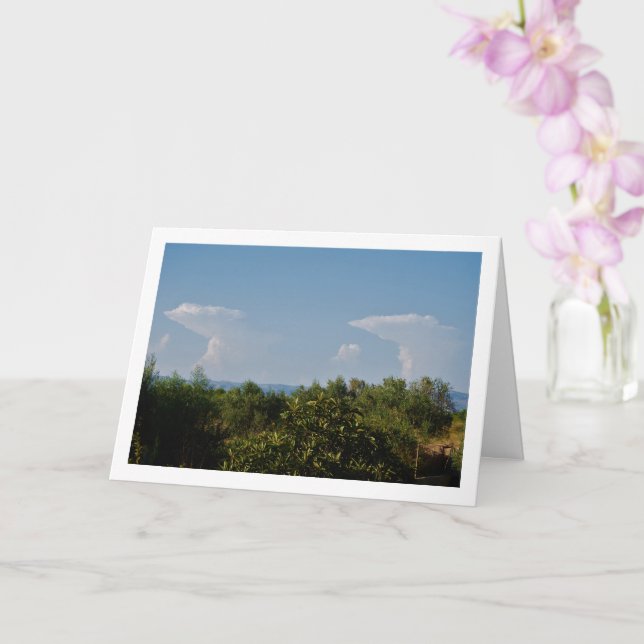 Identical Twin Clouds Landscape Card (Orchid)