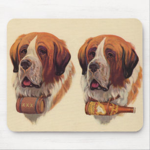identical twin St. Bernards dogs Mouse Mat