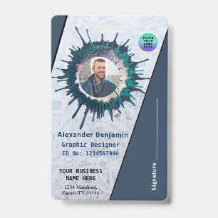 Identification Id Card Employee Photo Logo Custom  Badge