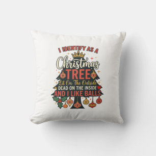 Identify As Christmas Tree Crown Balls Cushion
