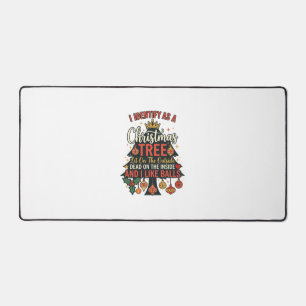 Identify As Christmas Tree Crown Balls Desk Mat