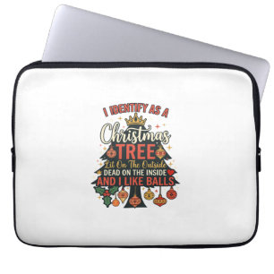 Identify As Christmas Tree Crown Balls Laptop Sleeve