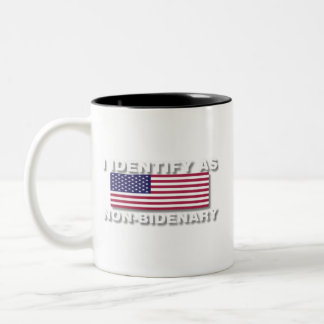 Identify As Non-Bidenary Anti-Biden Patriotic Two-Tone Coffee Mug