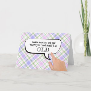 Identify As Old Speech Bubble On Plaid Card