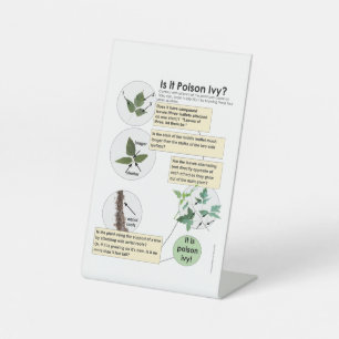 Identify Poison Ivy Plants  Hiking, camping, cabin Pedestal Sign