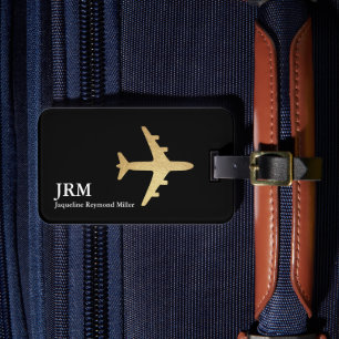 Identify Travel Bags Gold Airplane Luggage Tag