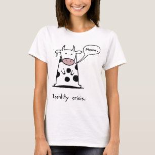 Identity Crisis Cat Cow Mens and Ladies Size Cute T-Shirt