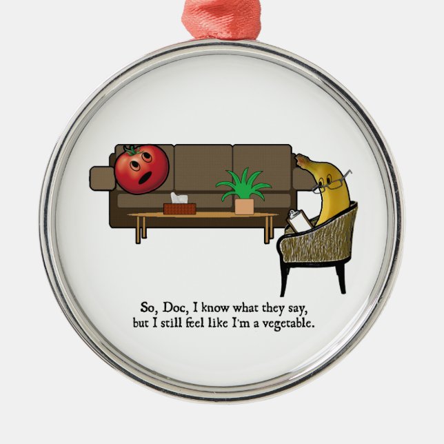 Identity Crisis, Tomato Sees Psychiatrist Metal Tree Decoration (Front)