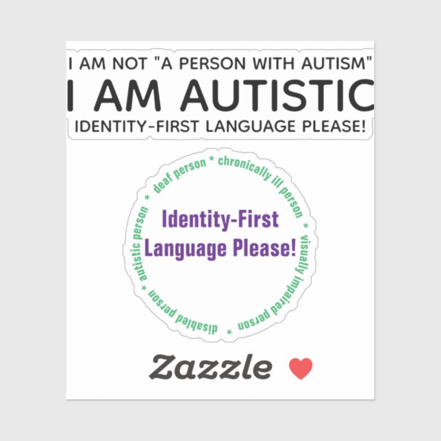 Identity-First Autism Custom-Cut Vinyl Sticker (Sheet)
