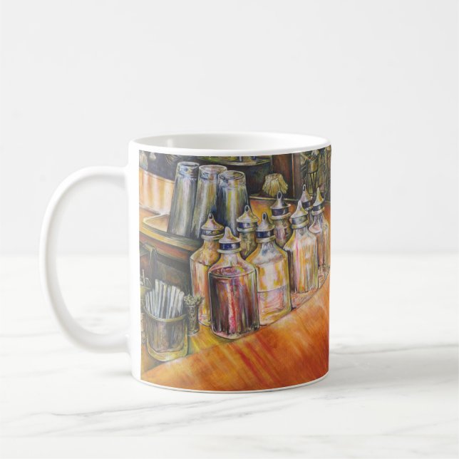 Ideography of Golden Light Coffee Mug (Left)