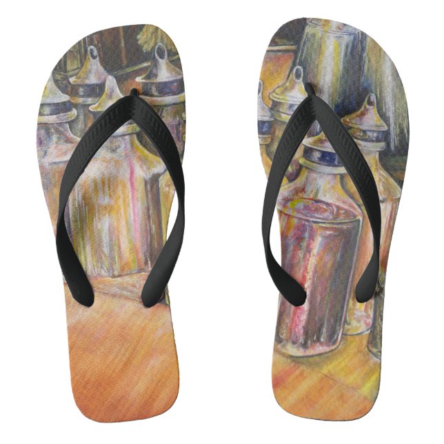 Ideography of Golden Light Flip Flops (Footbed)