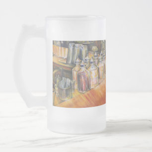 Ideography of Golden Light Frosted Glass Beer Mug