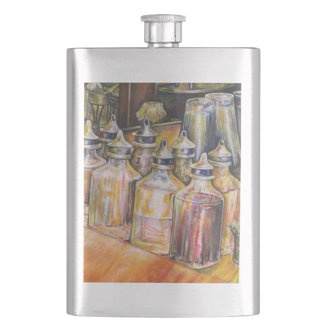Ideography of Golden Light Hip Flask (Front)