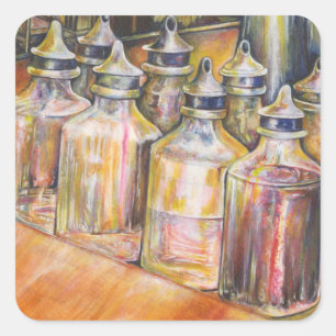 Ideography of Golden Light Square Sticker