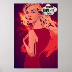 IDGAF Quote Sayings Pun, Funny Punny Pop Art Poster