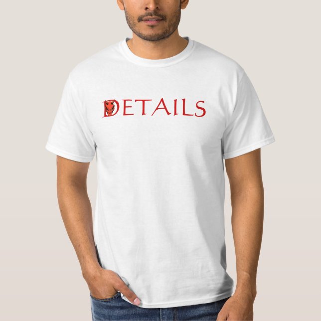 Idiom Devil is in the Details student work T-Shirt (Front)