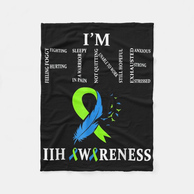 Idiopathic Intracranial Hypertension Awareness Iih Fleece Blanket (Front)