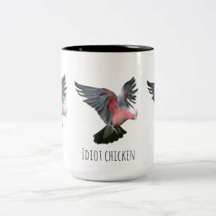 Idiot chicken Two-Tone coffee mug