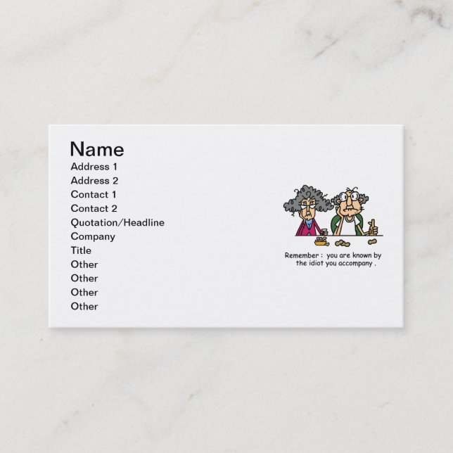 Idiot Company Business Card (Front)