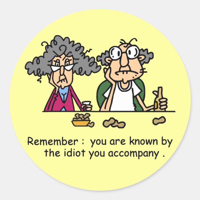 Idiot Company Classic Round Sticker (Front)