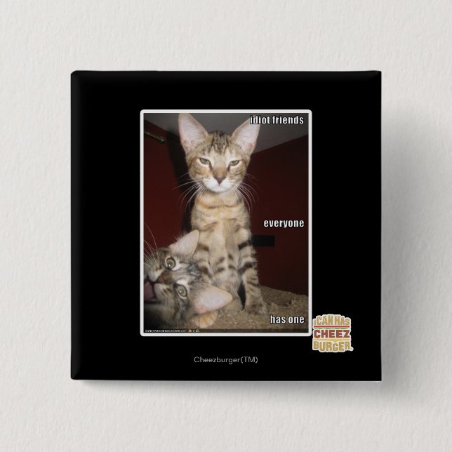 Idiot Friends 15 Cm Square Badge (Front)