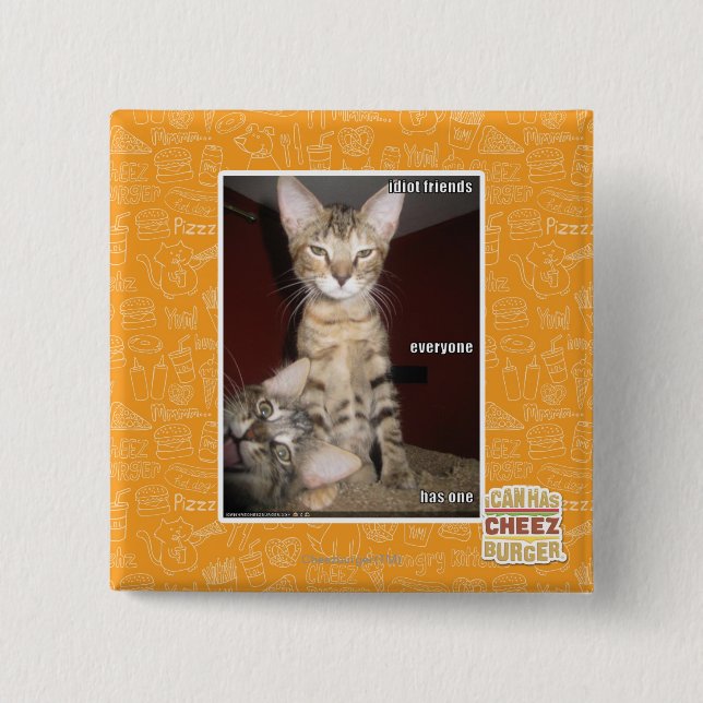 Idiot Friends 15 Cm Square Badge (Front)