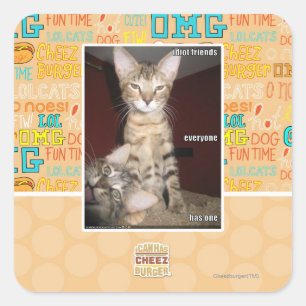 Idiot Friends Square Sticker