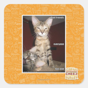 Idiot Friends Square Sticker