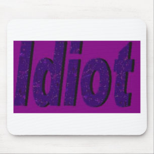 "Idiot" purple stylised design Mouse Mat