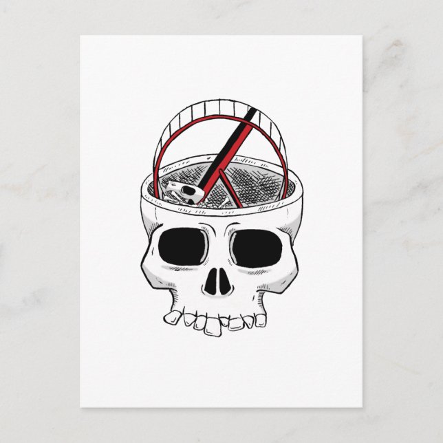 Idiot skull postcard (Front)