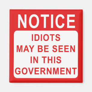Idiots Notice Magnet