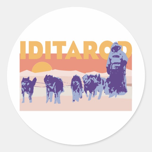 Iditarod Race Classic Round Sticker (Front)