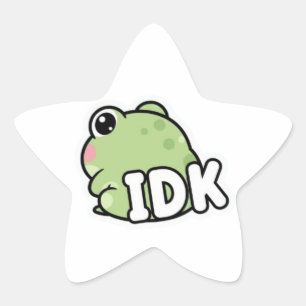 IDK Frog Sticker Cute Ignoring Frog Minimal Meme K