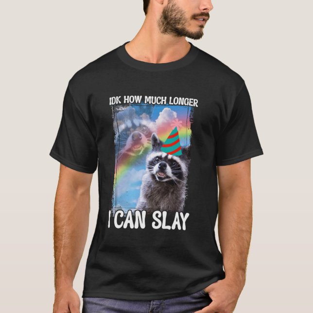 Idk How Much Longer I Can Slay Racoon T-Shirt (Front)