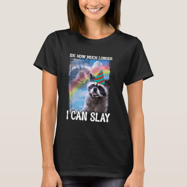 Idk How Much Longer I Can Slay Racoon T-Shirt (Front)