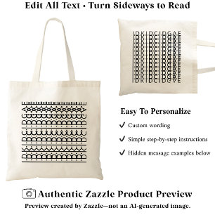 IDK IDC IDGAF Hidden Message Funny Sarcastic Black Tote Bag