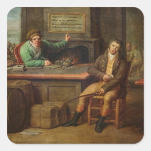 Idleness, 1818 square sticker