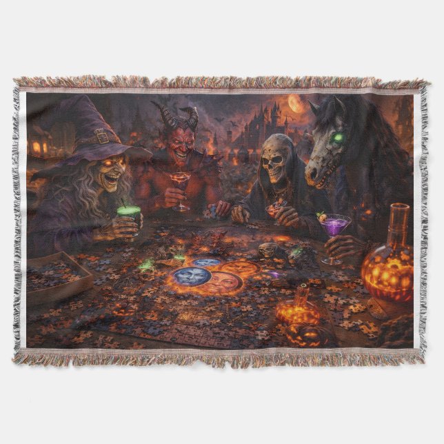 Idol banquet Gothic Halloween Throw Blanket (Front)