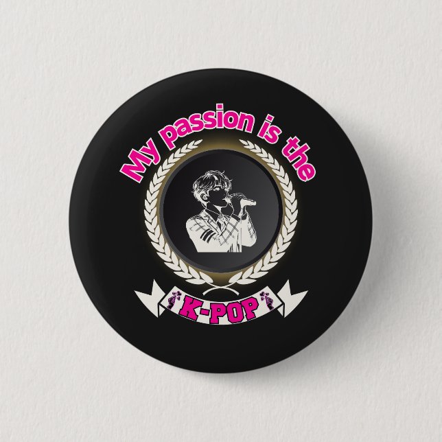 Idol Singing KPop Passion Music Culture Fandom Ene 6 Cm Round Badge (Front)